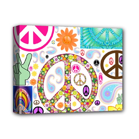 Peace Collage Deluxe Canvas 14  X 11  (framed) by StuffOrSomething