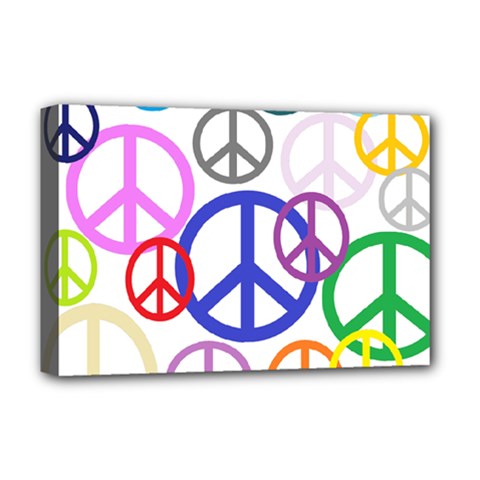 Peace Sign Collage Png Deluxe Canvas 18  X 12  (framed) by StuffOrSomething