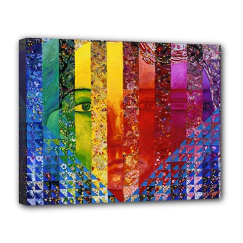 Conundrum I, Abstract Rainbow Woman Goddess  Canvas 14  X 11  (framed) by DianeClancy