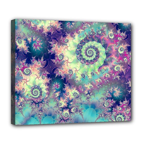 Violet Teal Sea Shells, Abstract Underwater Forest Deluxe Canvas 24  X 20  (stretched) by DianeClancy