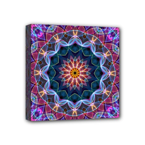 Purple Lotus Mini Canvas 4  X 4  (framed) by Zandiepants