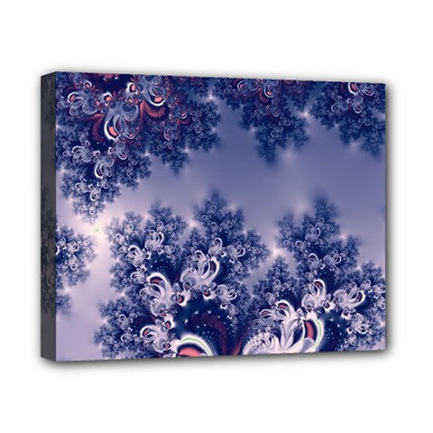 Pink And Blue Morning Frost Fractal Canvas 10  X 8  (framed) by Artist4God