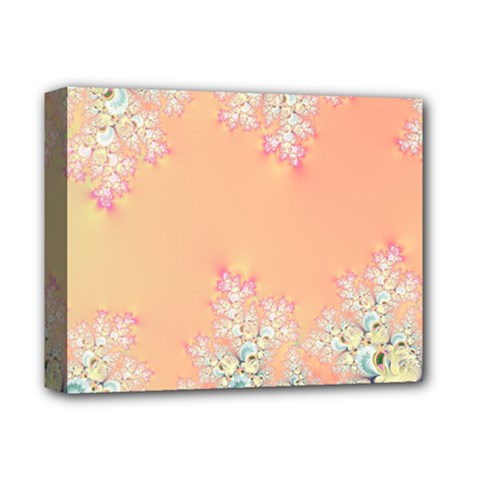 Peach Spring Frost On Flowers Fractal Deluxe Canvas 14  X 11  (framed) by Artist4God