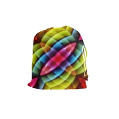 Multicolored Abstract Pattern Print Drawstring Pouch (medium) by dflcprints