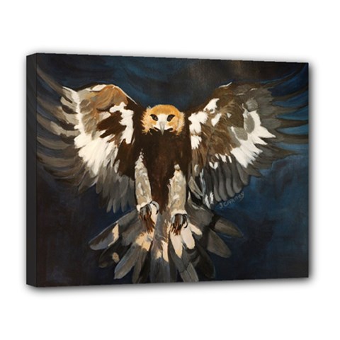 Golden Eagle Canvas 14  X 11  (framed) by JUNEIPER07