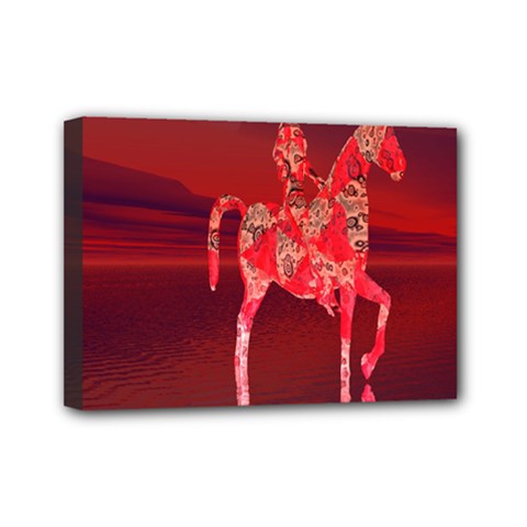 Riding At Dusk Mini Canvas 7  X 5  (framed) by icarusismartdesigns