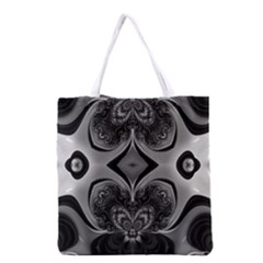 Crazy Black&white Fractal All Over Print Grocery Tote Bag by OCDesignss