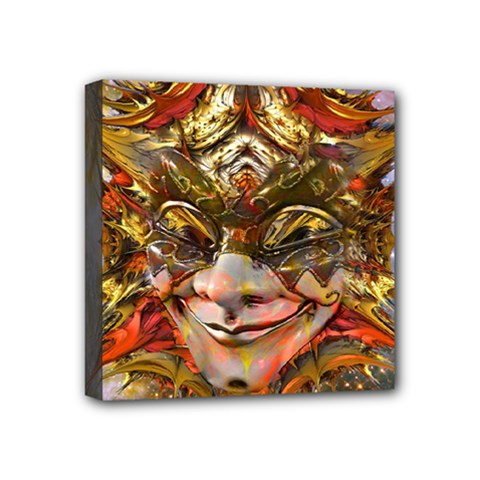 Star Clown Mini Canvas 4  X 4  (framed) by icarusismartdesigns