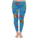 Colorful shapes on a blue background Winter Leggings  View1