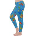 Colorful shapes on a blue background Winter Leggings  View2