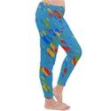 Colorful shapes on a blue background Winter Leggings  View3