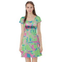 Pastel Chaos Short Sleeve Skater Dress by LalyLauraFLM