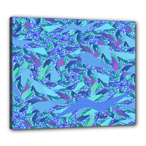 Blue Confetti Storm Canvas 24  X 20  (framed) by KirstenStar