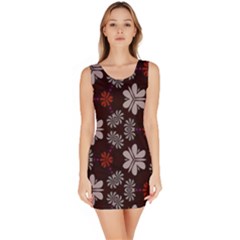 Floral Pattern On A Brown Background Bodycon Dress by LalyLauraFLM