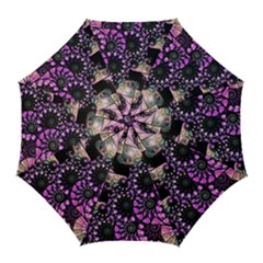 Hippy Fractal Spiral Stacks Golf Umbrellas by KirstenStar