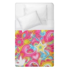 Hippy Peace Swirls Duvet Cover Single Side (single Size) by KirstenStar