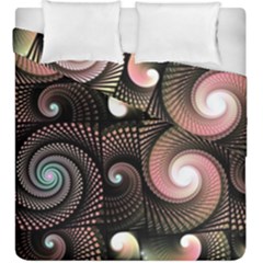 Peach Swirls On Black Duvet Cover (king Size) by KirstenStar