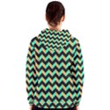 Modern Retro Chevron Patchwork Pattern Women s Zipper Hoodies View2