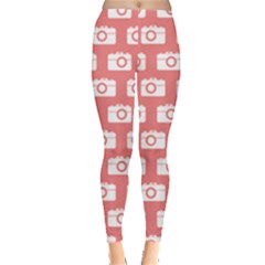 Modern Chic Vector Camera Illustration Pattern Women s Leggings by GardenOfOphir