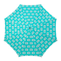 Modern Chic Vector Camera Illustration Pattern Golf Umbrellas by GardenOfOphir