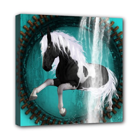 Beautiful Horse With Water Splash  Mini Canvas 8  X 8  by FantasyWorld7