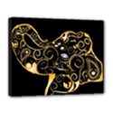 Beautiful Elephant Made Of Golden Floral Elements Canvas 14  x 11  View1