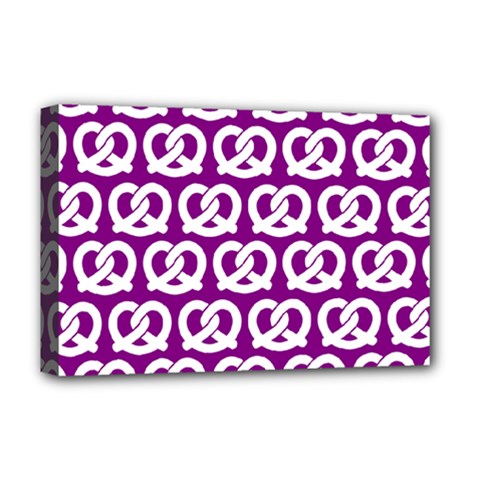 Purple Pretzel Illustrations Pattern Deluxe Canvas 18  X 12   by GardenOfOphir