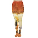 Soccer With Fire And Flame And Floral Elelements Women s Tights View1