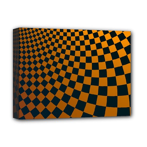 Abstract Square Checkers  Deluxe Canvas 16  X 12   by OZMedia