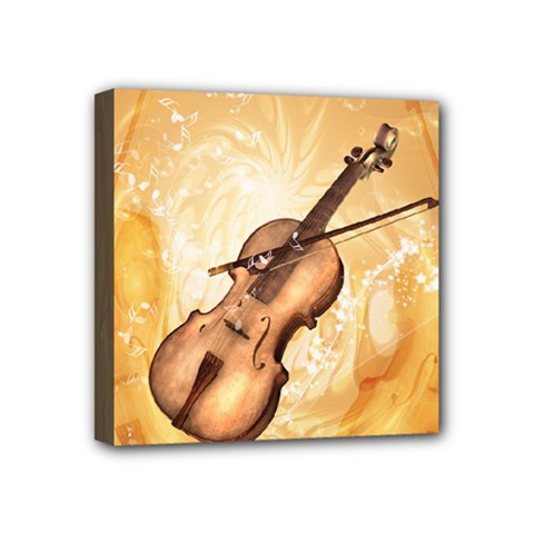 Wonderful Violin With Violin Bow On Soft Background Mini Canvas 4  X 4  by FantasyWorld7