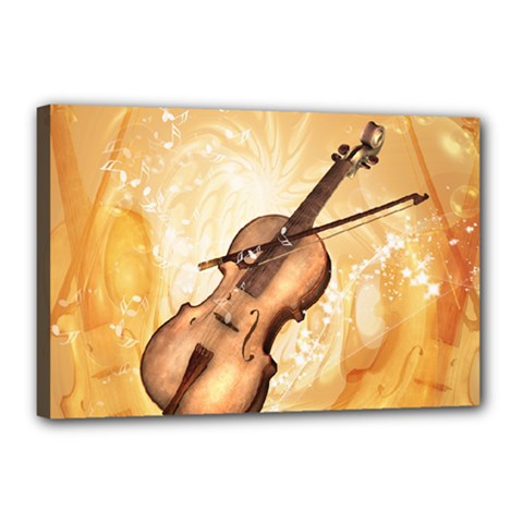 Wonderful Violin With Violin Bow On Soft Background Canvas 18  X 12  by FantasyWorld7