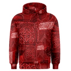 Red Patchwork Men s Pullover Hoodies by trendistuff