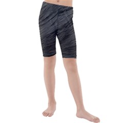 Long Haired Black Cat Fur Kid s Mid Length Swim Shorts by trendistuff