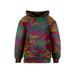 Geometric Shapes In Retro Colors Kid s Pullover Hoodie by LalyLauraFLM