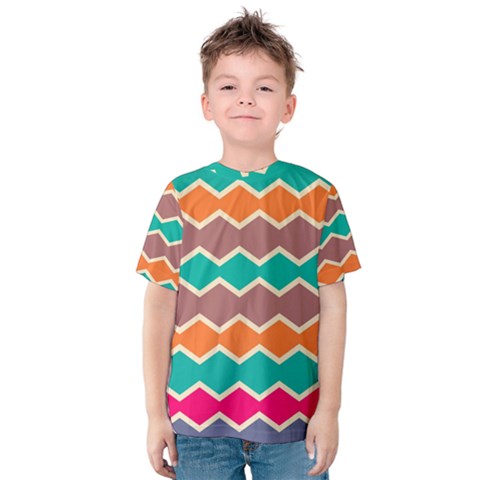 Colorful Chevrons Pattern Kid s Cotton Tee by LalyLauraFLM