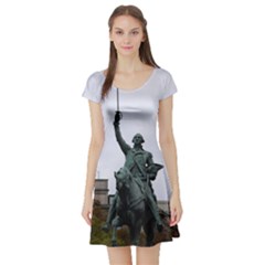 Washington Statue Short Sleeve Skater Dresses by trendistuff