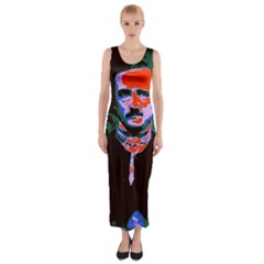 Edgar Allan Poe Pop Art  Fitted Maxi Dress by icarusismartdesigns