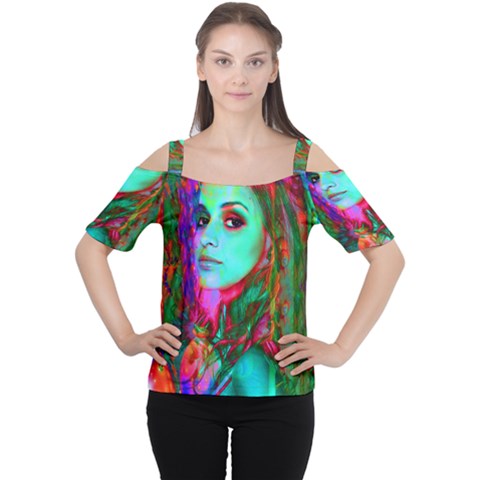 Alice In Wonderland Women s Cutout Shoulder Tee by icarusismartdesigns