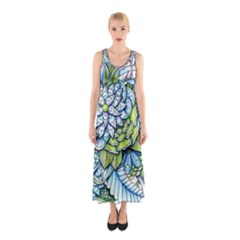 Peaceful Flower Garden Full Print Maxi Dress by Zandiepants