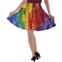 Conundrum I, Abstract Rainbow Woman Goddess  A-line Skater Skirt View2