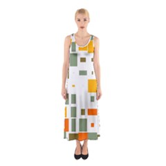 Rectangles And Squares In Retro Colors  Full Print Maxi Dress by LalyLauraFLM