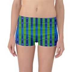 Blue Green Geometric Boyleg Bikini Bottoms by BrightVibesDesign