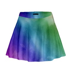 Rainbow Watercolor Mini Flare Skirt by StuffOrSomething