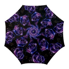 Purple Glitter Roses Valentine Love Golf Umbrellas by yoursparklingshop