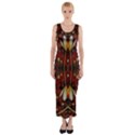 Fantasy Flowers And Leather In A World Of Harmony Fitted Maxi Dress View1