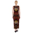 Fantasy Flowers And Leather In A World Of Harmony Fitted Maxi Dress View2