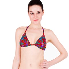 Bright Red Mod Pop Art Bikini Top by BrightVibesDesign