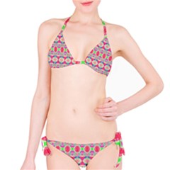 Pretty Pink Shapes Pattern Bikini Set by BrightVibesDesign