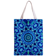 Blue Sea Jewel Mandala Zipper Classic Tote Bag by Zandiepants