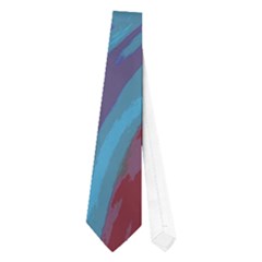 Swish Blue Red Abstract Neckties (one Side)  by BrightVibesDesign